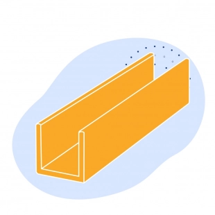 Алюминиевый швеллер 80x350x8x1000 мм В95 ГОСТ 8617-2018