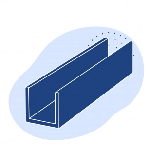 Алюминиевый швеллер 80x350x8x1000 мм В95 ГОСТ 8617-2018