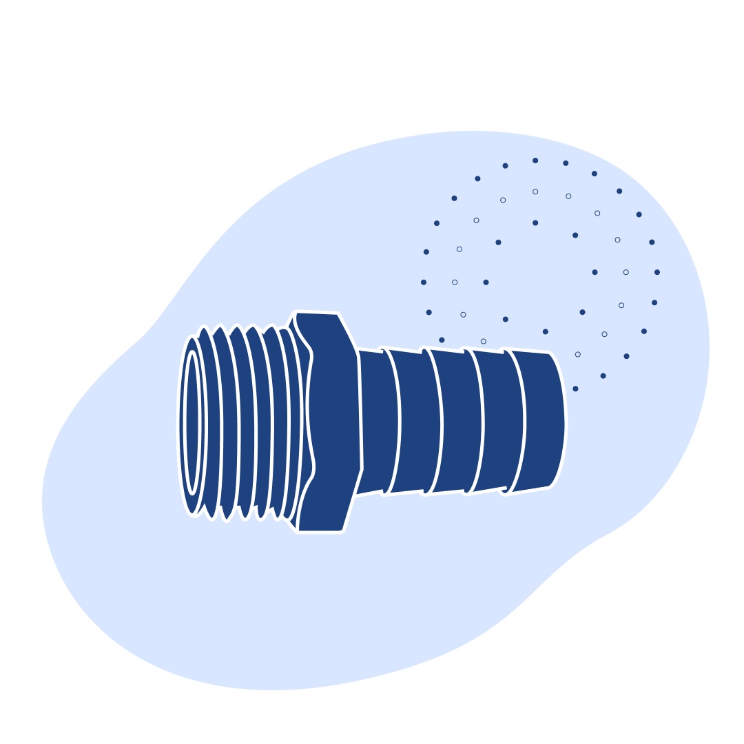 Штуцер ДУ 20 мм под резьбу с гайкой 1Д